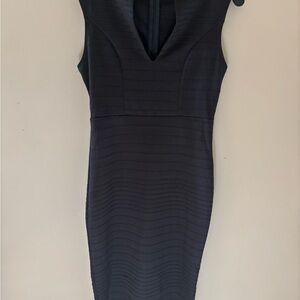 love J Black Plunge Midi Sheath Dress